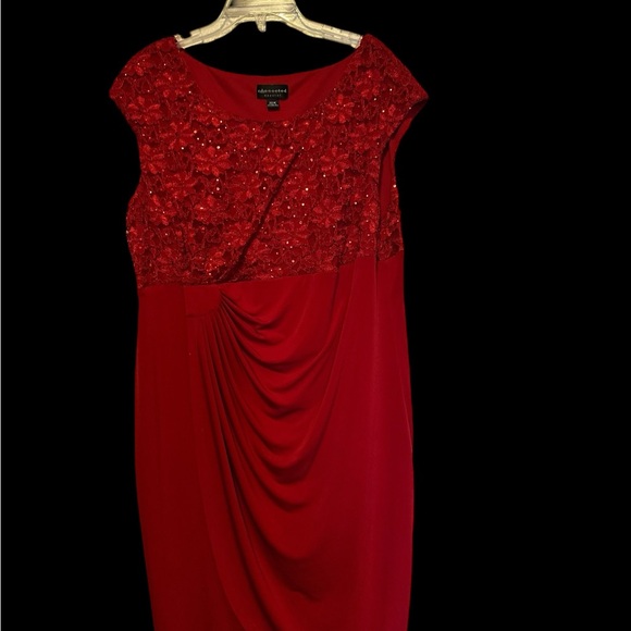 Red Sleeveless Dress with Embellished Bodice PTP 19-23 inches EUC - Picture 4 of 5